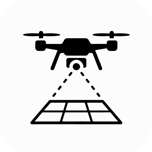 Icono de fotogrametría con dron